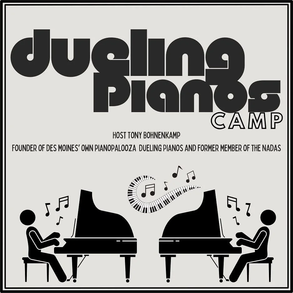 hey pals - do you or someone you know have a kid who has piano/vocal talent but thinks that singing and playing and piano are lame?  i'm extremely excited to attempt to dispel these myths by hosting a week-long dueling piano camp this summer through 