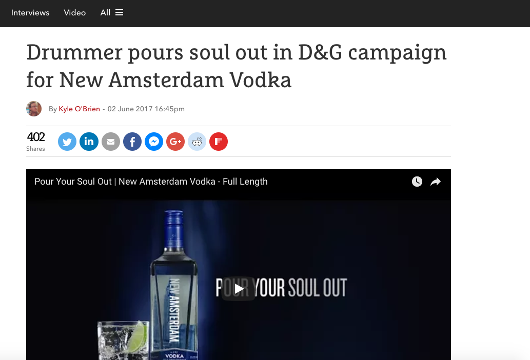 The Drum: 'Pour Your Soul Out' Campaign for New Amsterdam Vodka