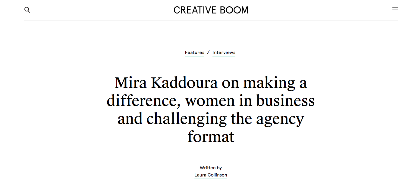 Creative Boom: Interview with Mira Kaddoura