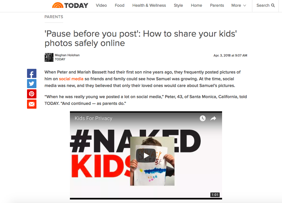 Today.com: Child Rescue Coalition's @KidsForPrivacy Campaign