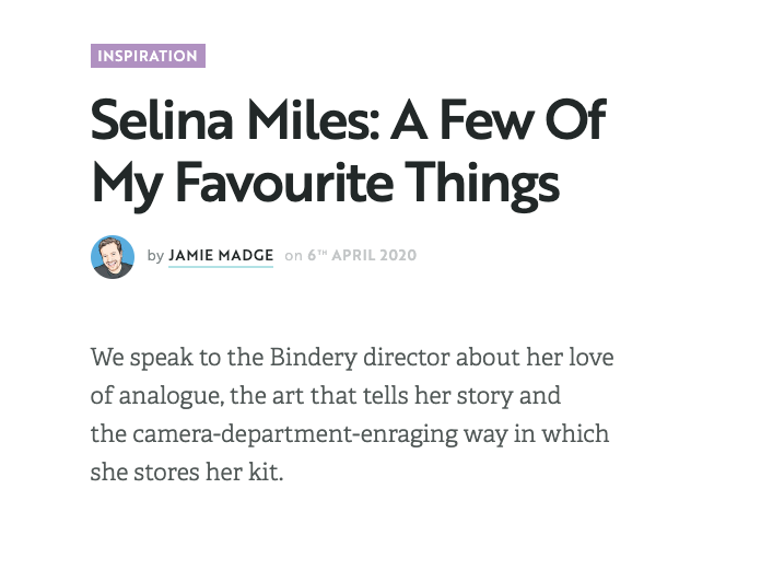 Shots: Q&amp;A with Bindery's Selina Miles