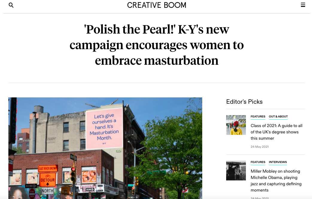 Elephant's Bold Campaign for K-Y for Masturbation Month