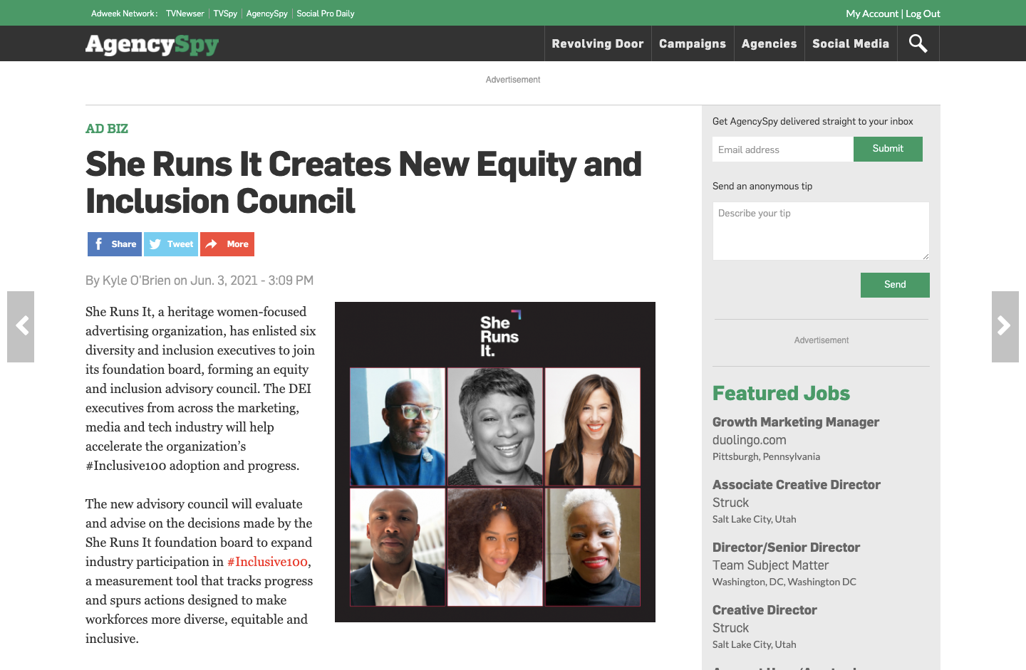 She Runs It Creates Equity &amp; Inclusion Council