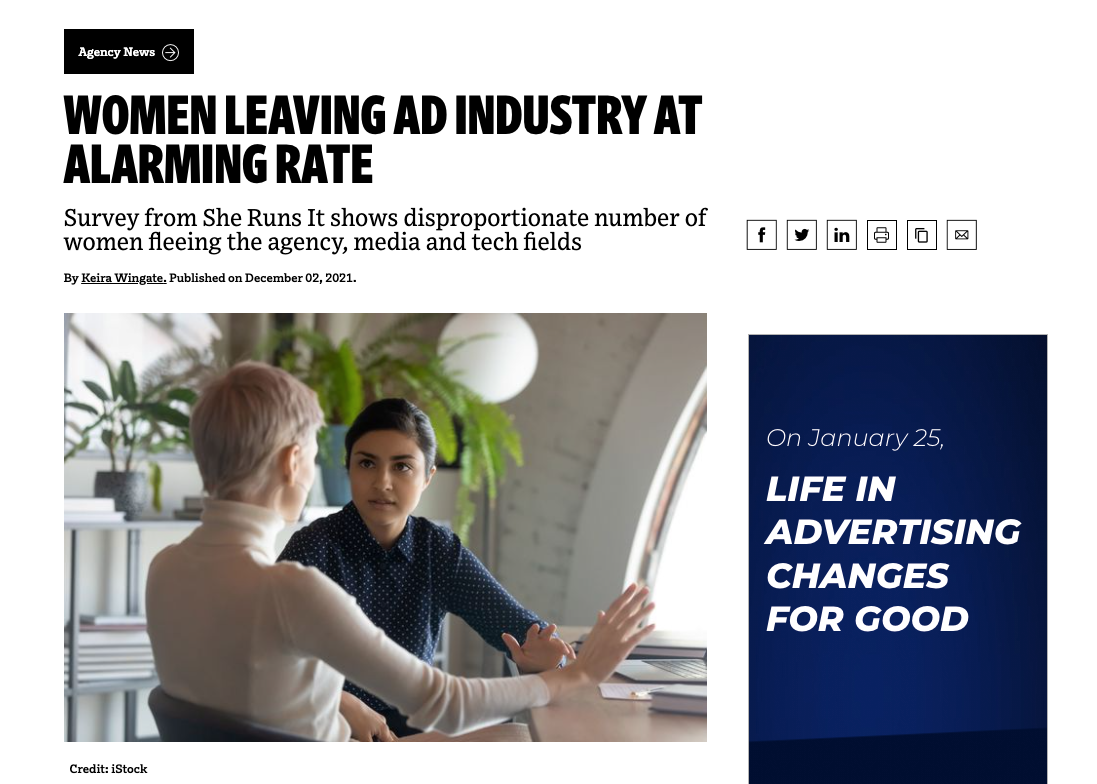 Ad Age: #Inclusive100 Study by She Runs It