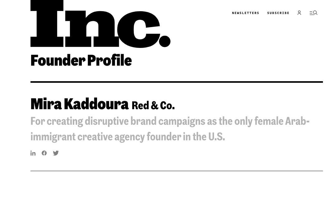 Inc. Female Founders 100: Mira Kaddoura