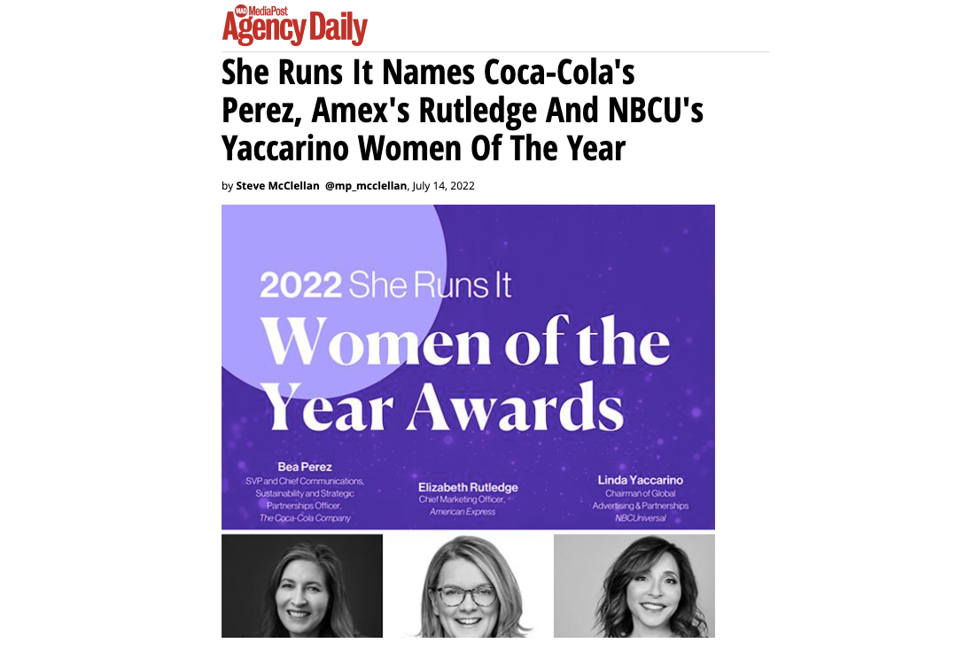 MediaPost: She Runs It Women of the Year