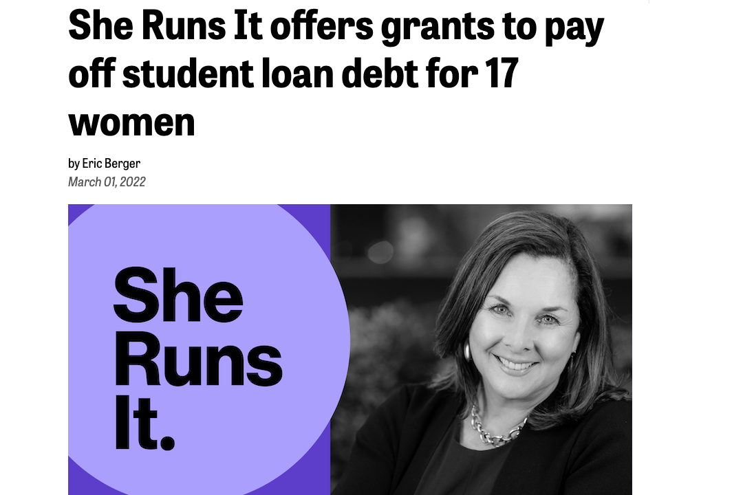 Campaign US: She Runs It Education Loan Relief