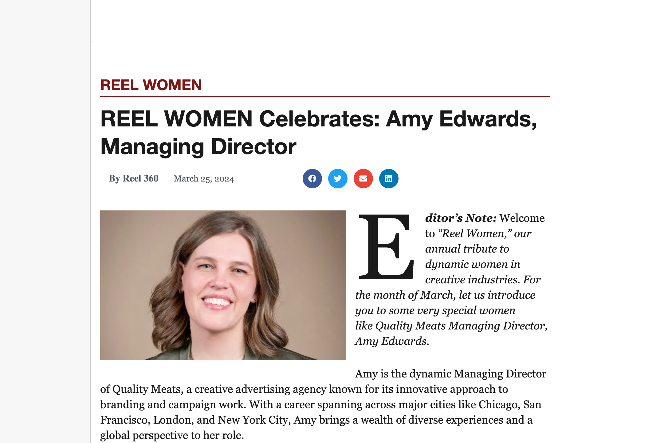 REEL Women: Quality Meats' Amy Edwards