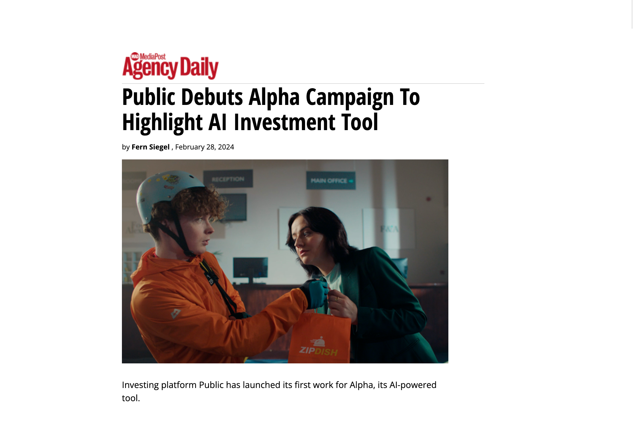 Bindery Creates New Campaign for Public's AI Tool Alpha