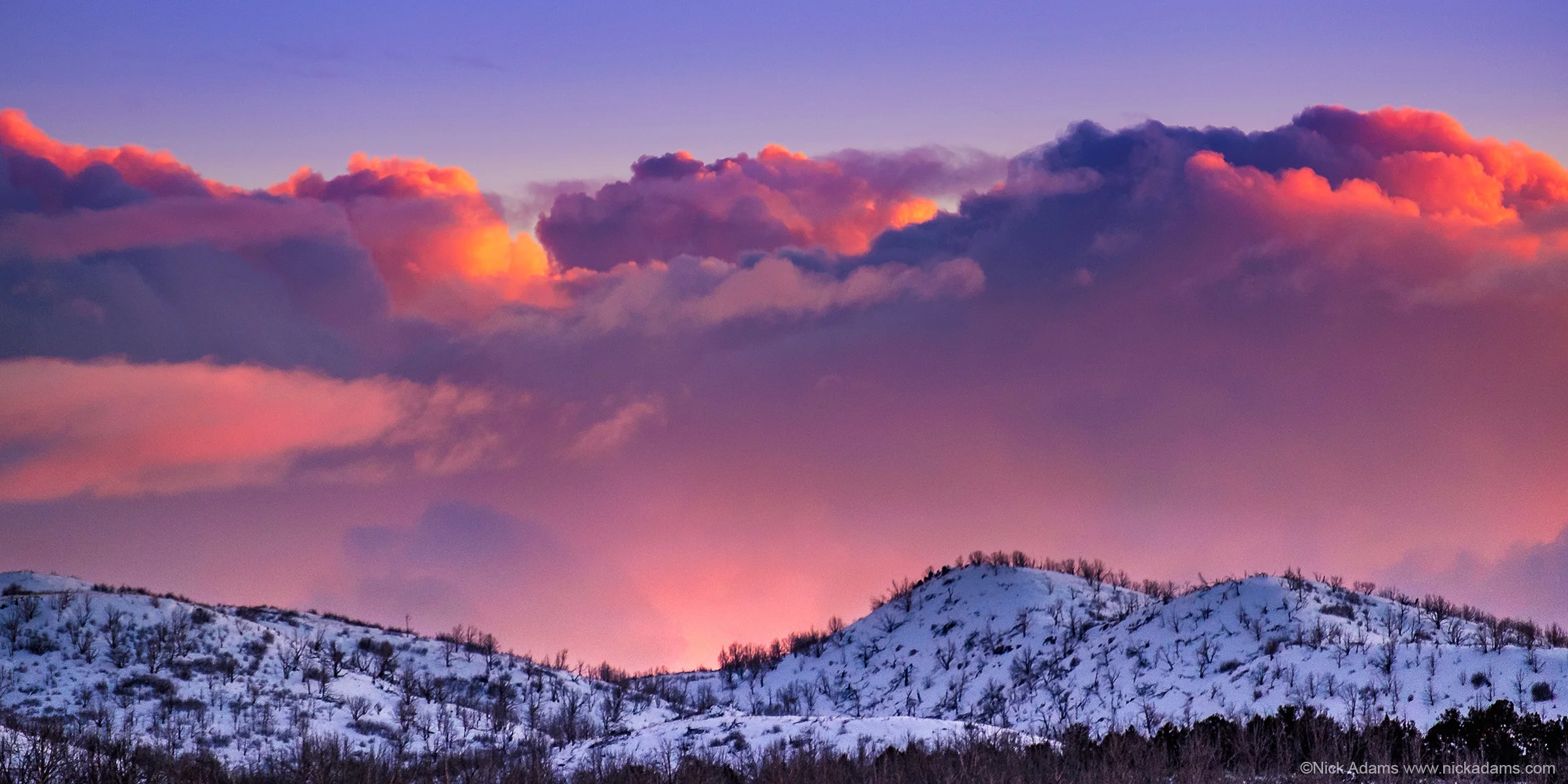 Snowy Sunset in Utah