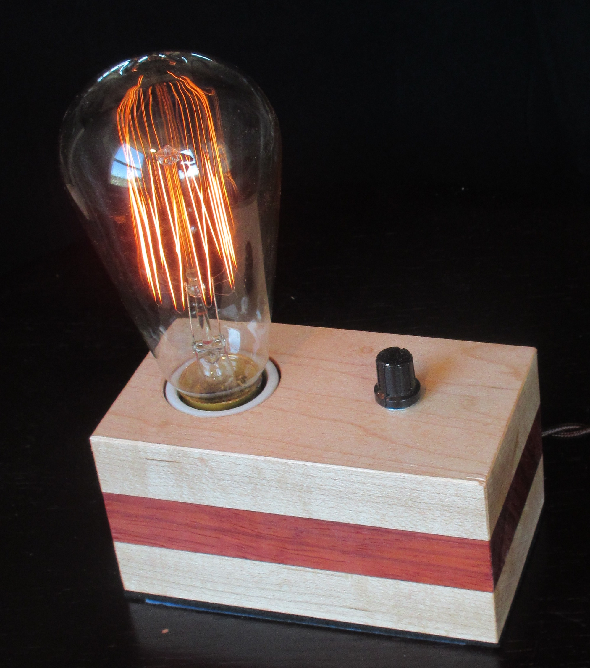 Maple with Horizontal Padauk Stripe - 1 lamp