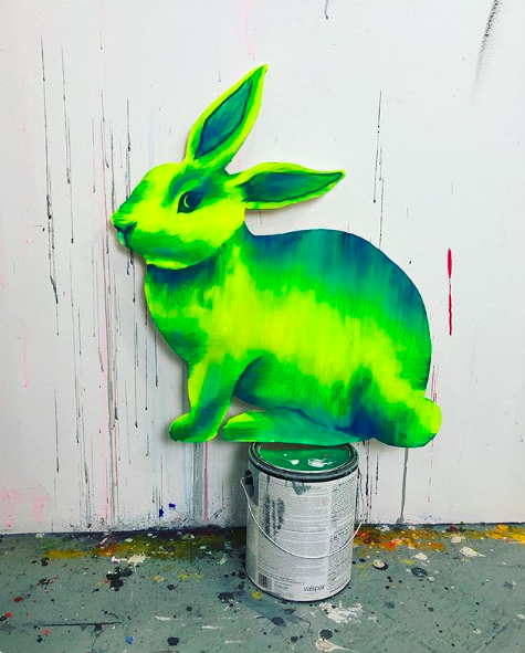 Green Painted Bunny