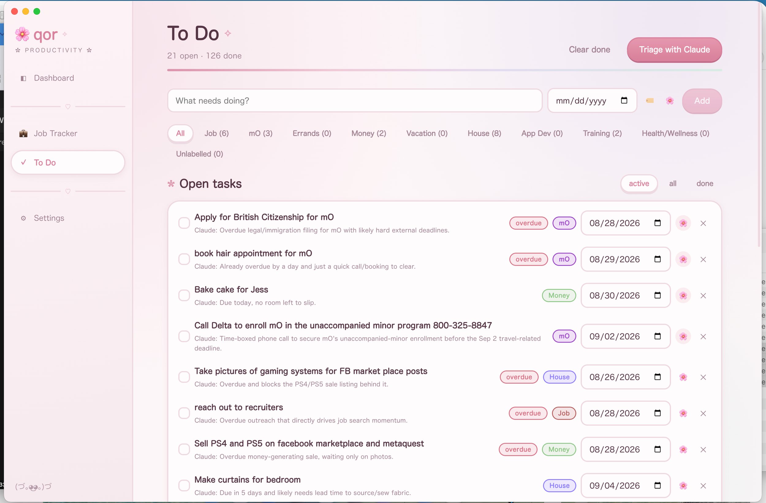 qor to do page after AI evaluation
