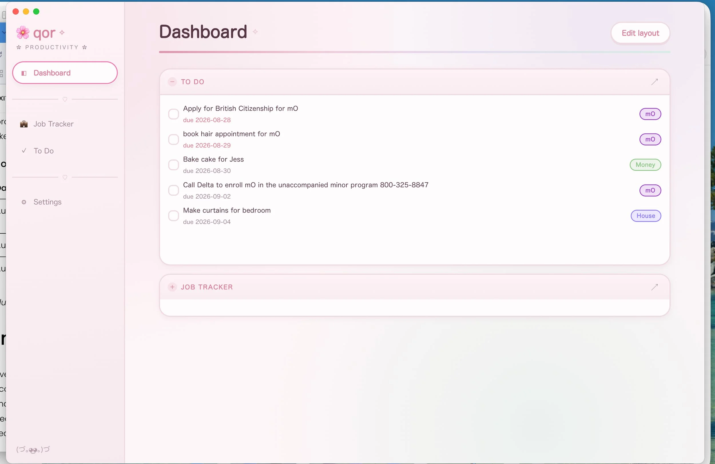 qor dashboard