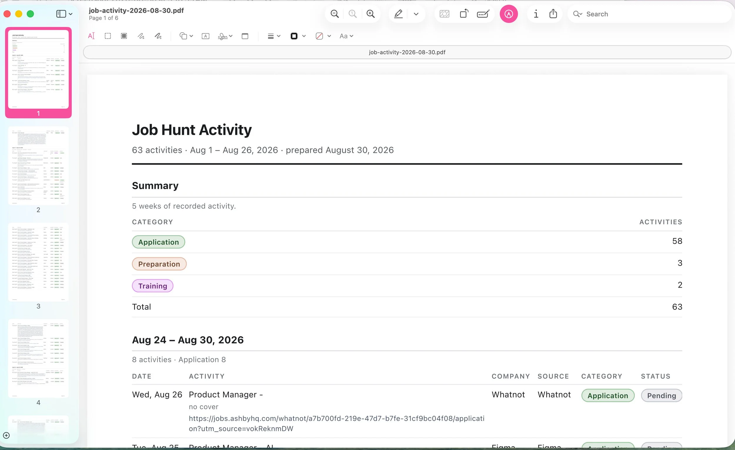 PDF export