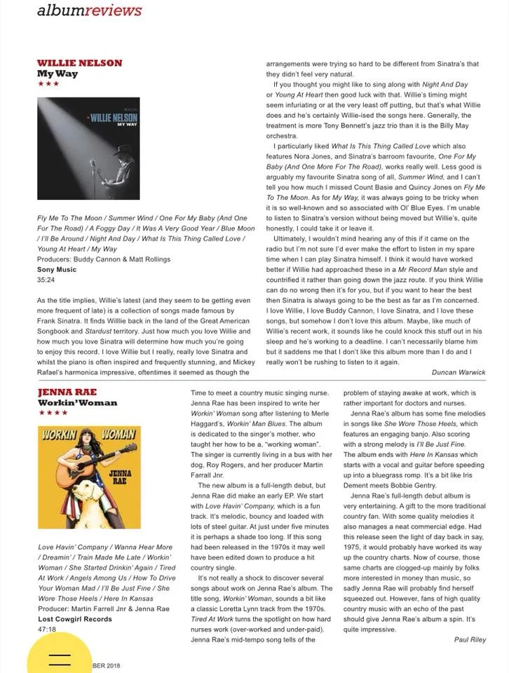 Album review from Country Music People Magazine.