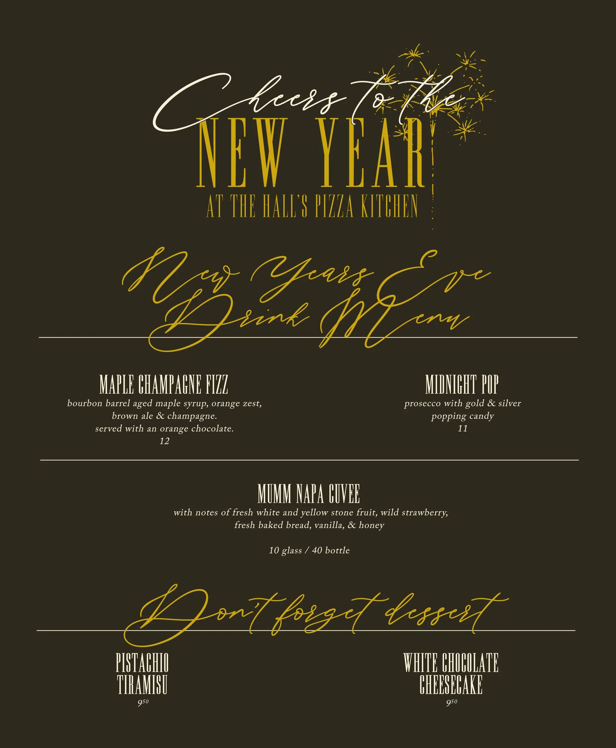 MENU — The Hall's Pizza Kitchen