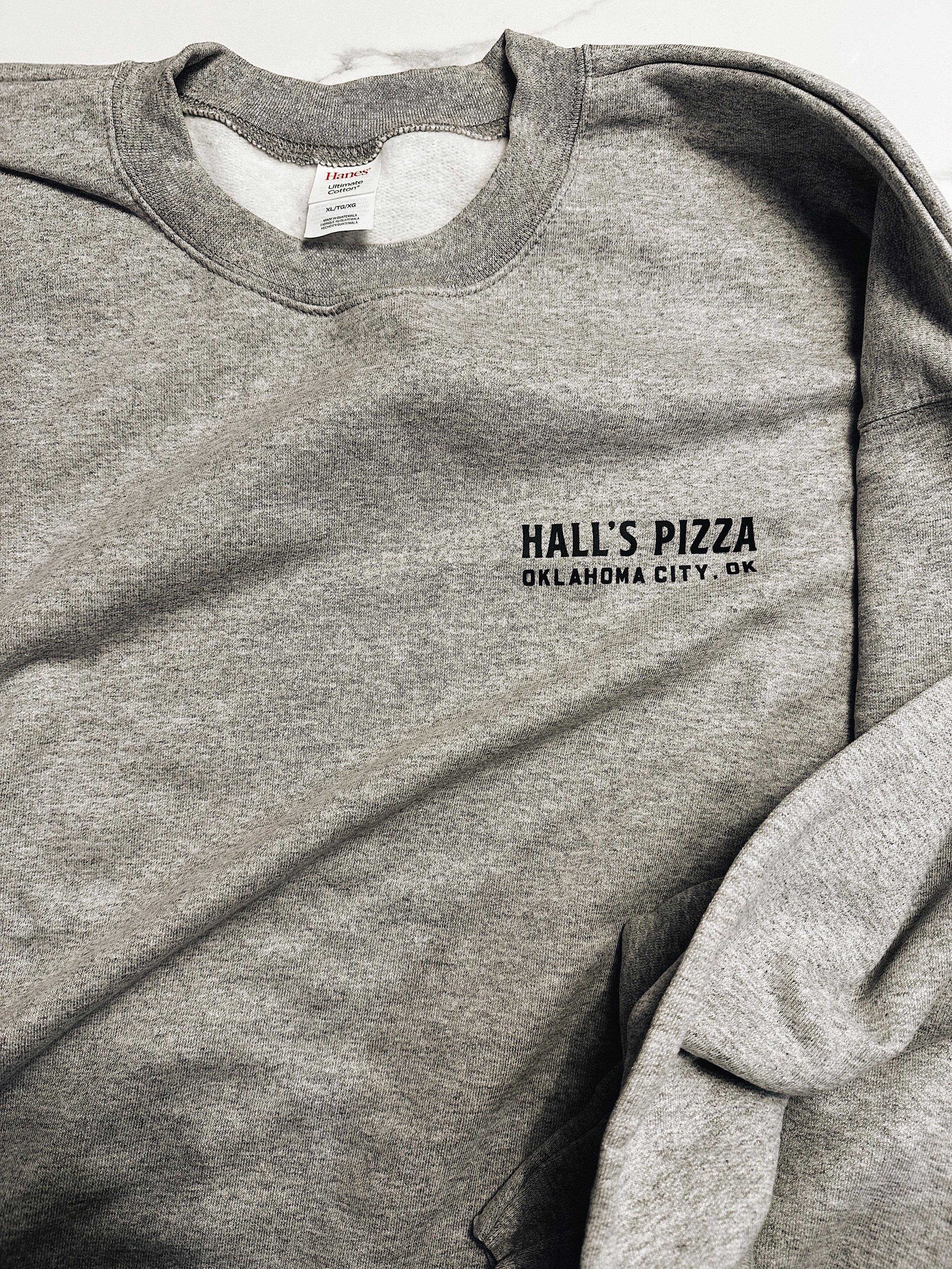 HALL'S PIZZA Grey Crew Neck Sweatshirt