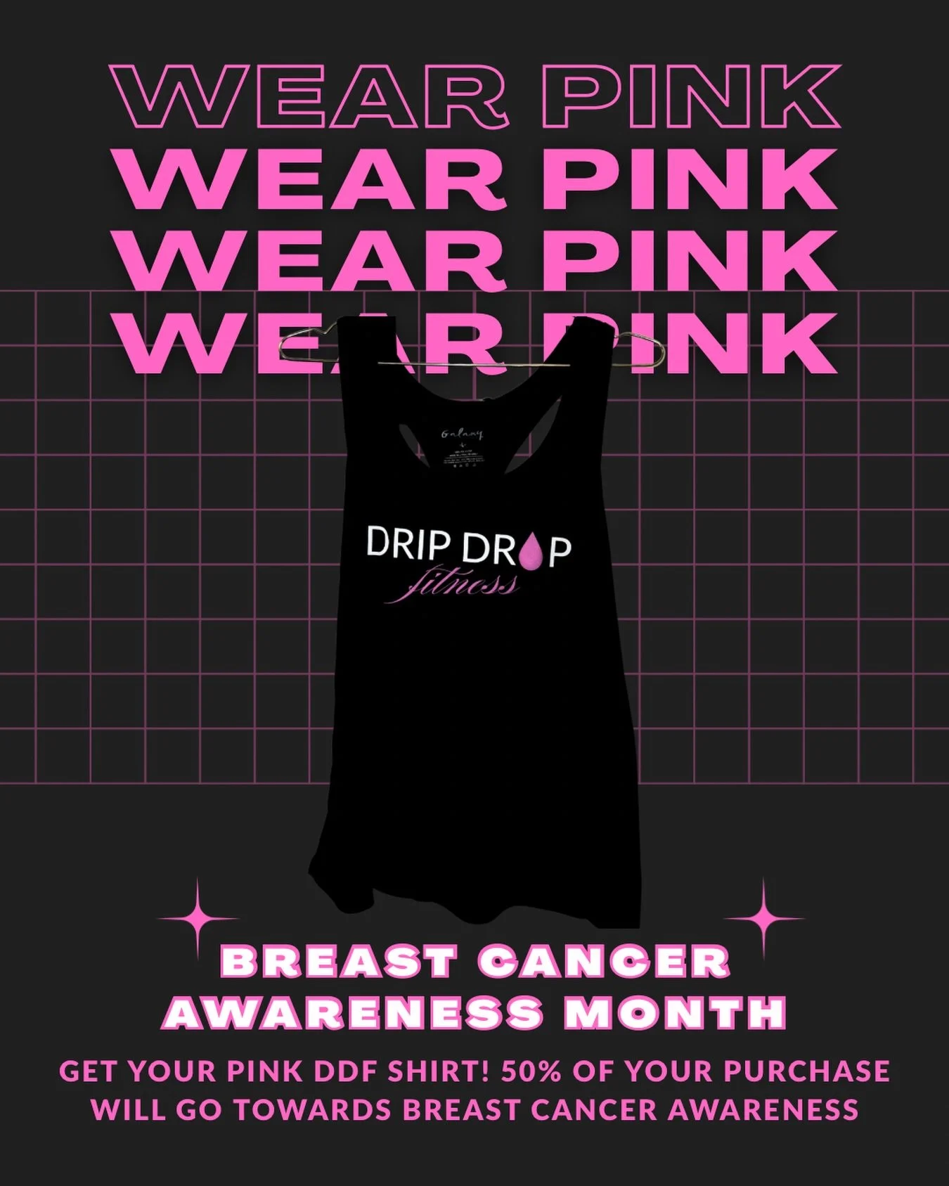 October is Breast Cancer Awareness Month, and this month, we&rsquo;re wearing pink with purpose.🩷 Meet our NEW Pink Drip Drop Fitness tank! All month long, 50% of every purchase of this shirt will be donated toward Breast Cancer Awareness.
Breast ca