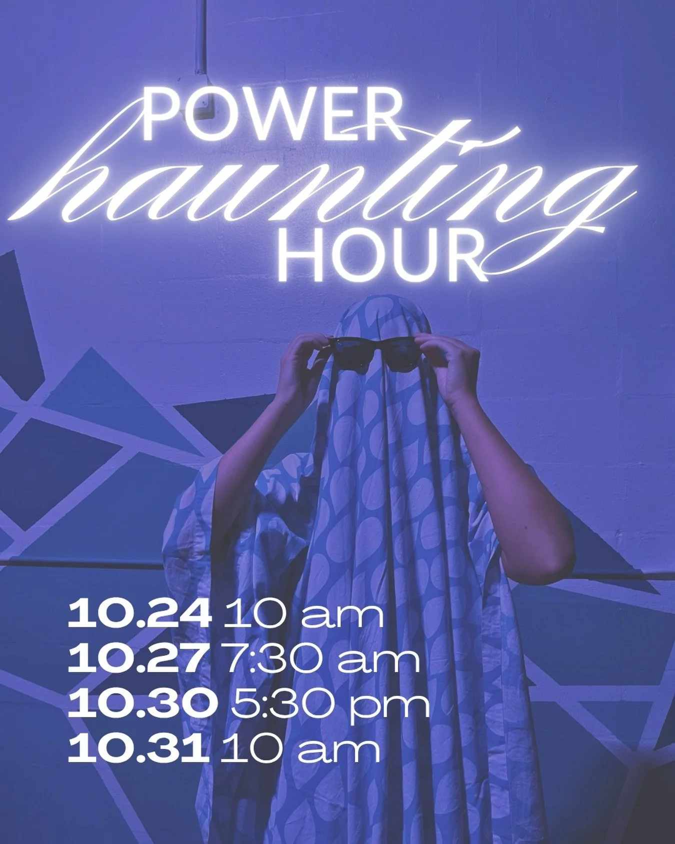👻🎃 Power 𝘏𝘢𝘶𝘯𝘵𝘪𝘯𝘨 Hour 🎃👻
Something spooky is coming to the mat&hellip; 🕷️🖤 Get ready to sweat, shake &amp; spook your way through a haunted-themed Power Hour with Gwen! 🪩💧
Think Mat Pilates with a Halloween twist &mdash; your favorit