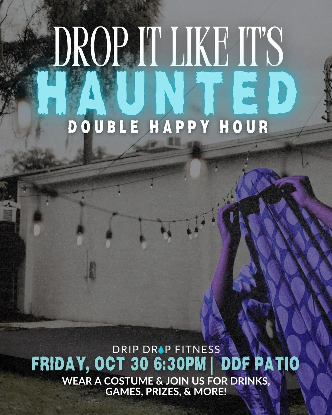 Mark your calendars &amp; join us as we Drop it like it&rsquo;s Haunted 👻💧 

This is a DDF Double Happy Hour with a spooooky twist! On October 30th, take Power Haunting Hour (or any afternoon class) and join us on the patio after for some Halloween