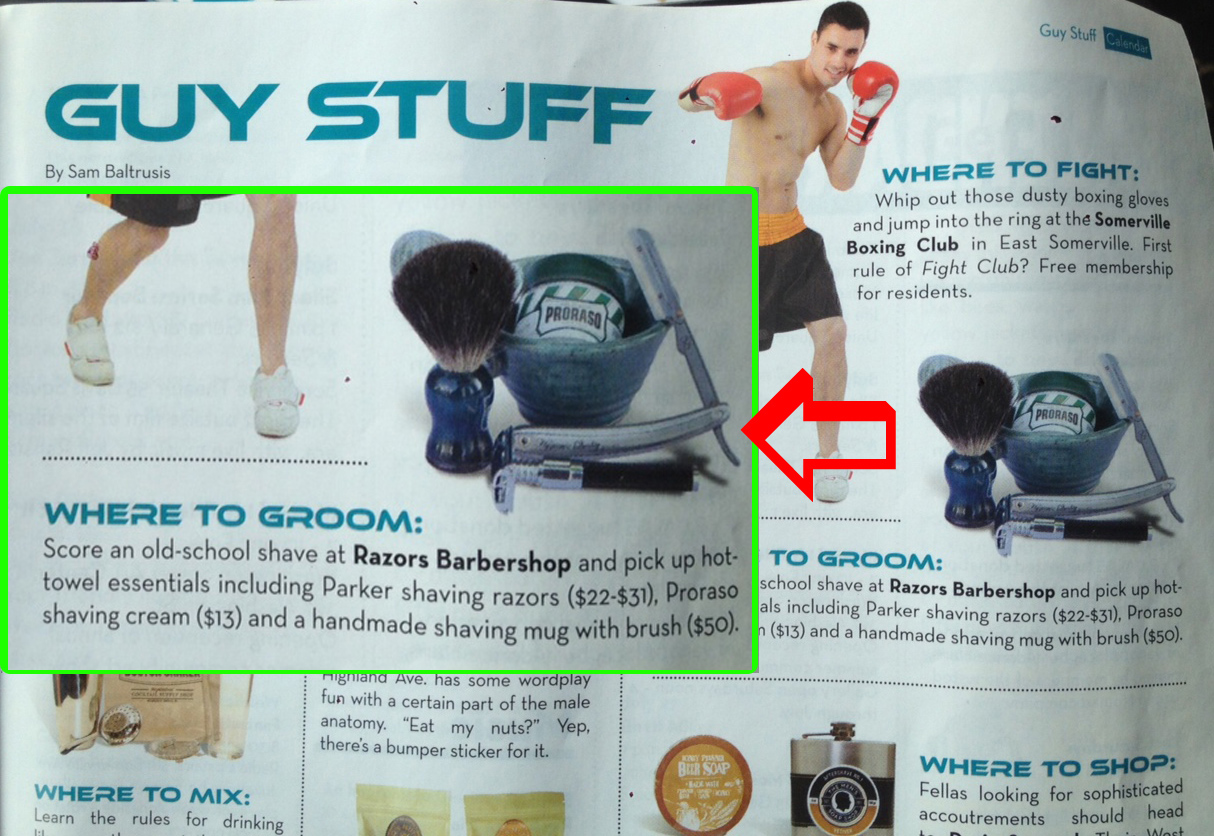 Featured in the "Guy Stuff" edition of Scout Somerville Magazine
