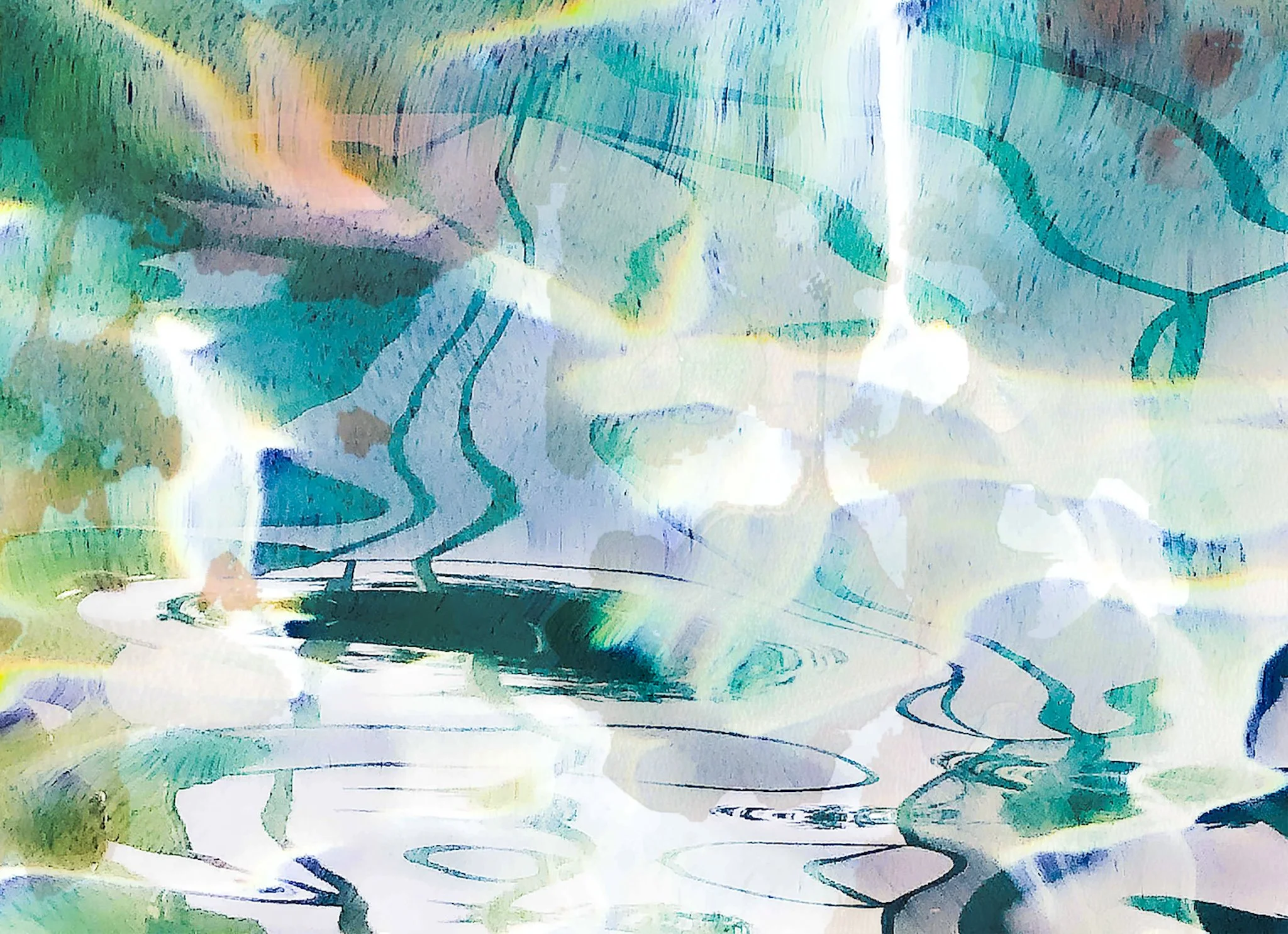 PASTEL POND ABSTRACT