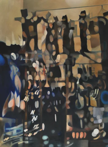 #13 Line-up oil on canvas 48 x 66 in. 2012