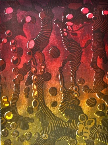 This Must Be the Place woodcut 18 x 24 in. 2014