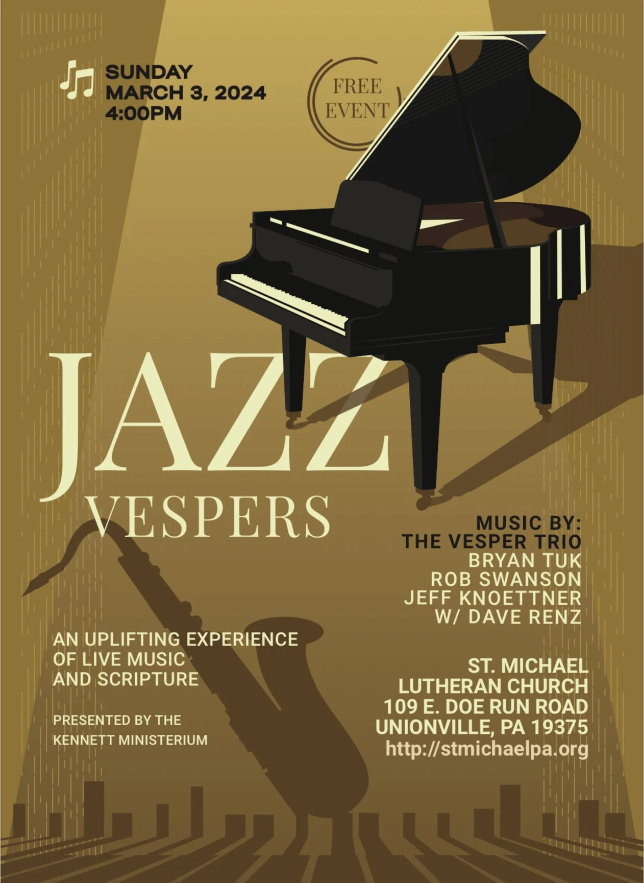 Jazz Vespers with the Bryan Tuk Trio