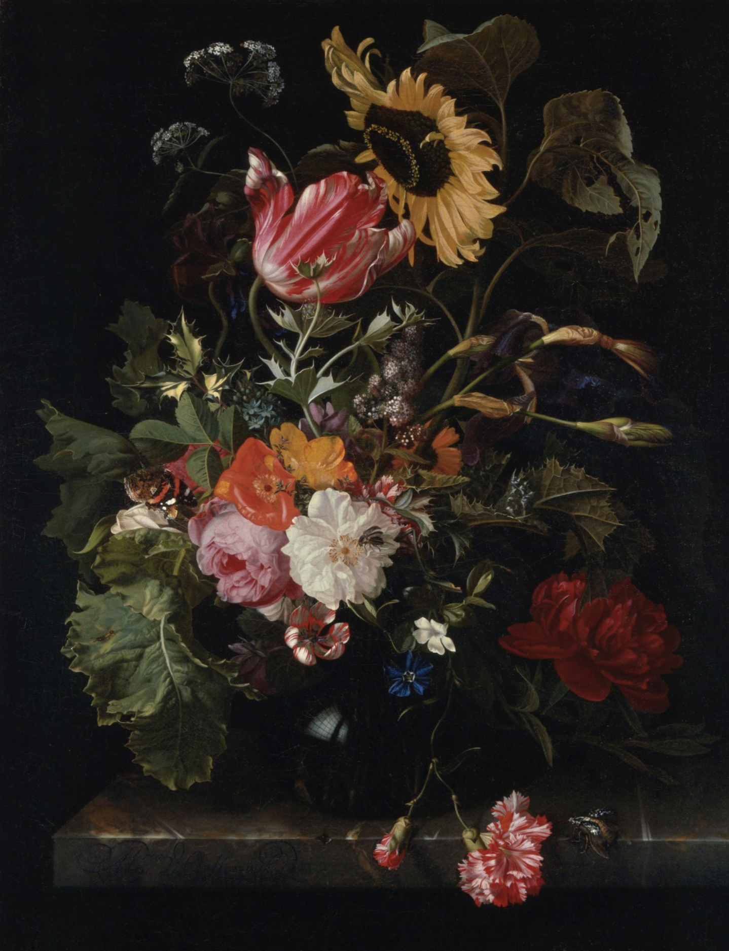 Bouquet of Flowers in Vase, Maria van Oosterwyck,