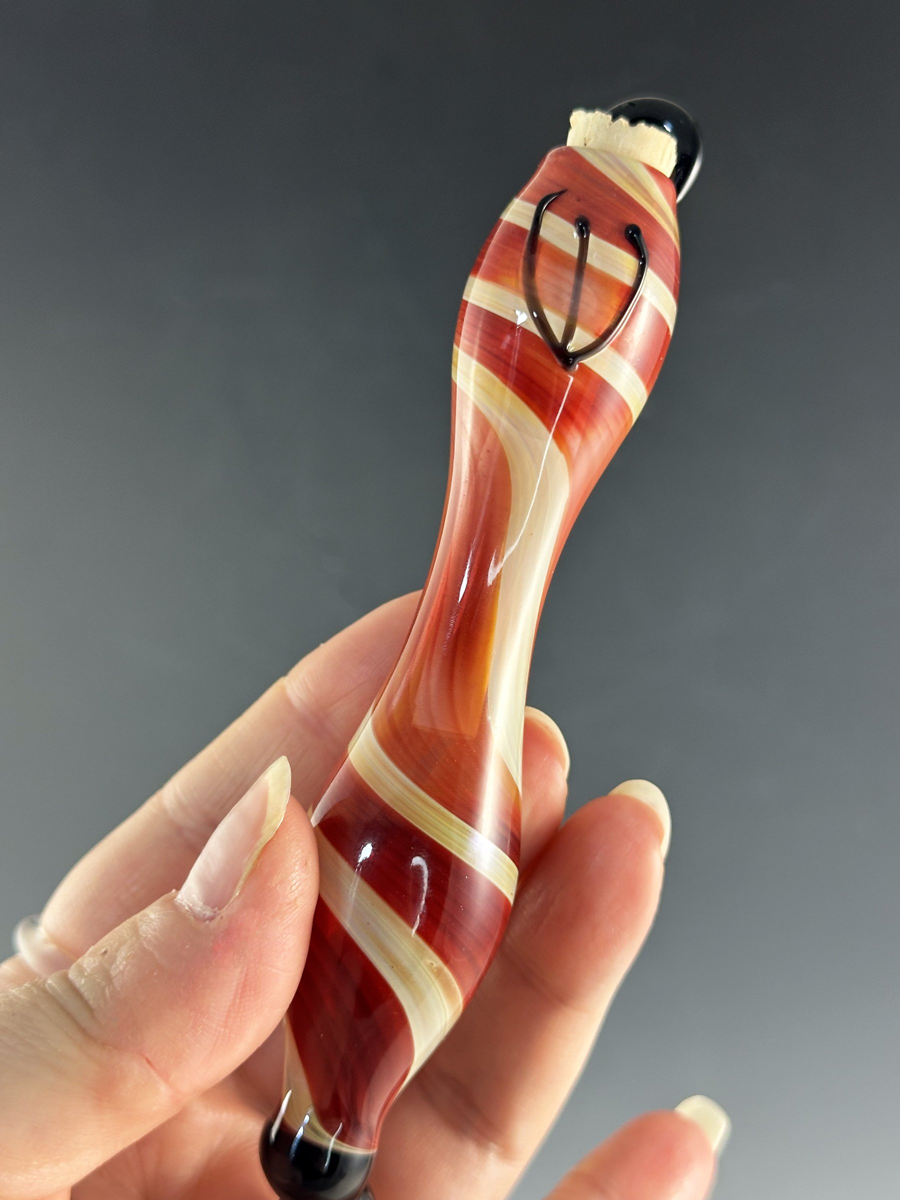 Caramel and Red Mezuzah_2.jpg