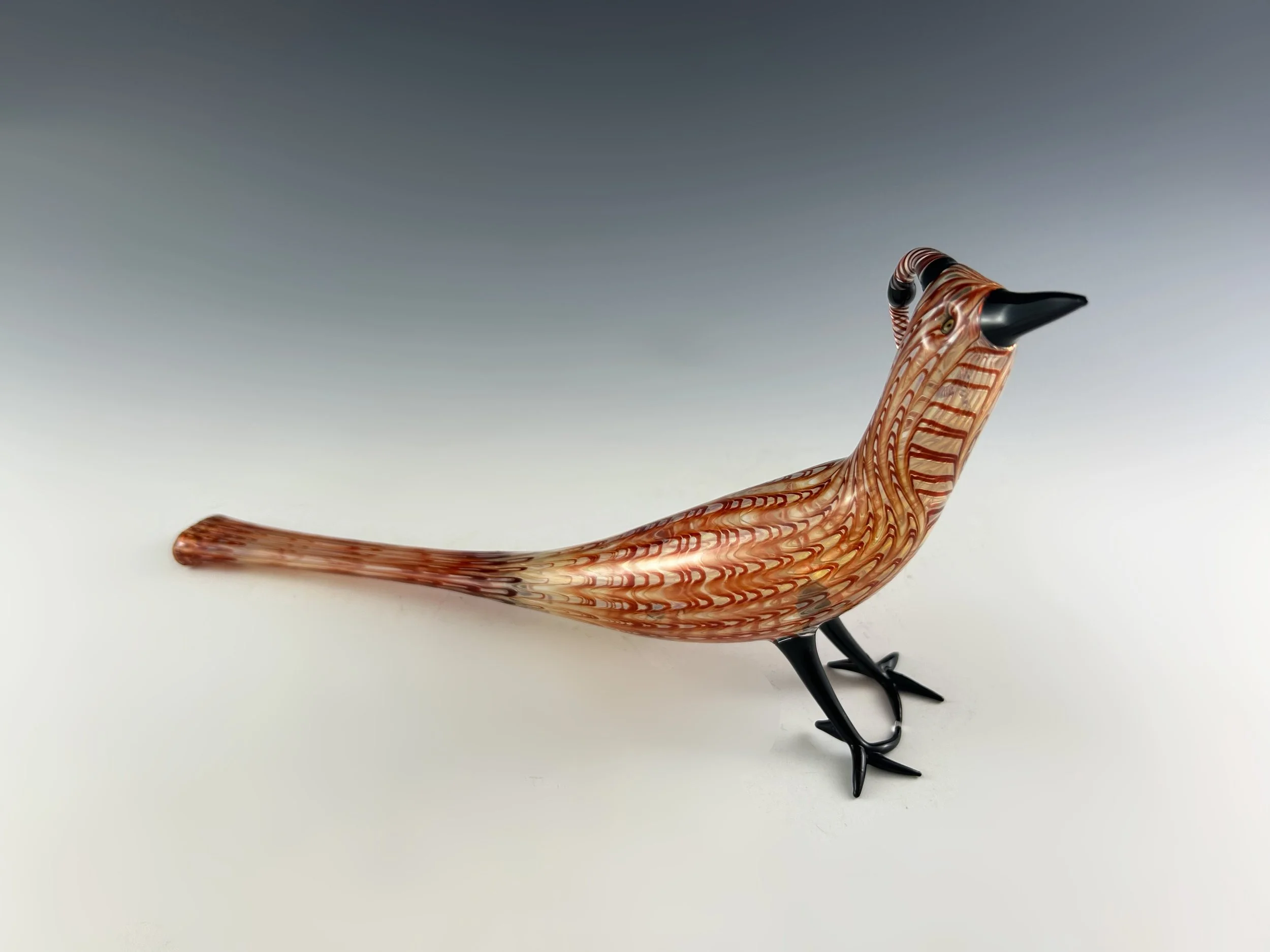 Glass Ruby Red-Feathered Bird with Crown by Andrew Pollack — POLLACK ...