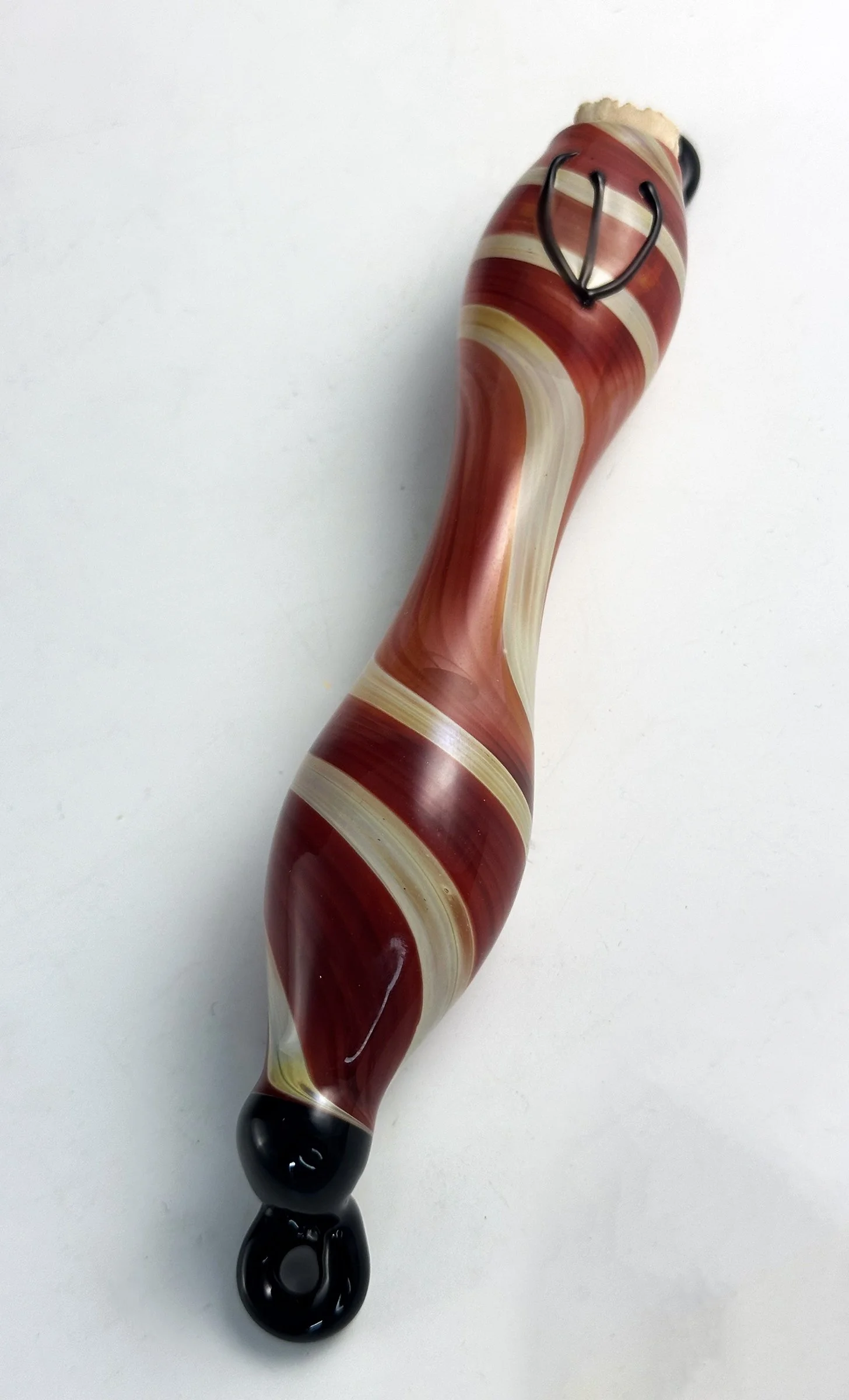 Caramel and Red Mezuzah_1.jpg