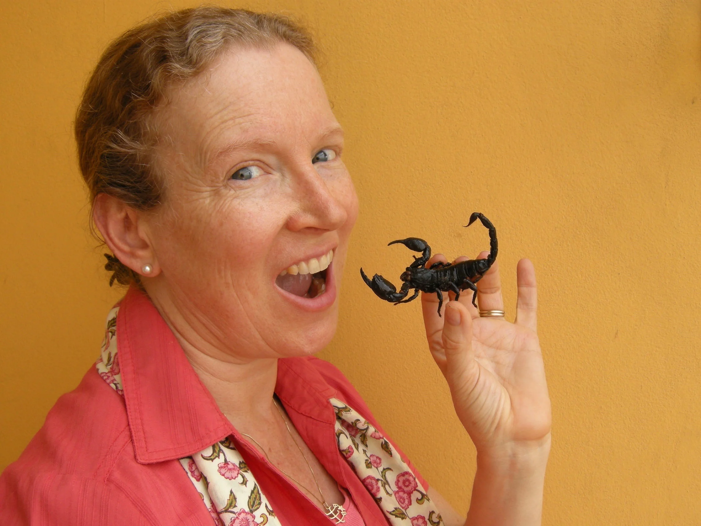 I always love to try new foods wherever I go! This deep fried scorpion tasted more like crunchy cardboard, but it was still worth a try.