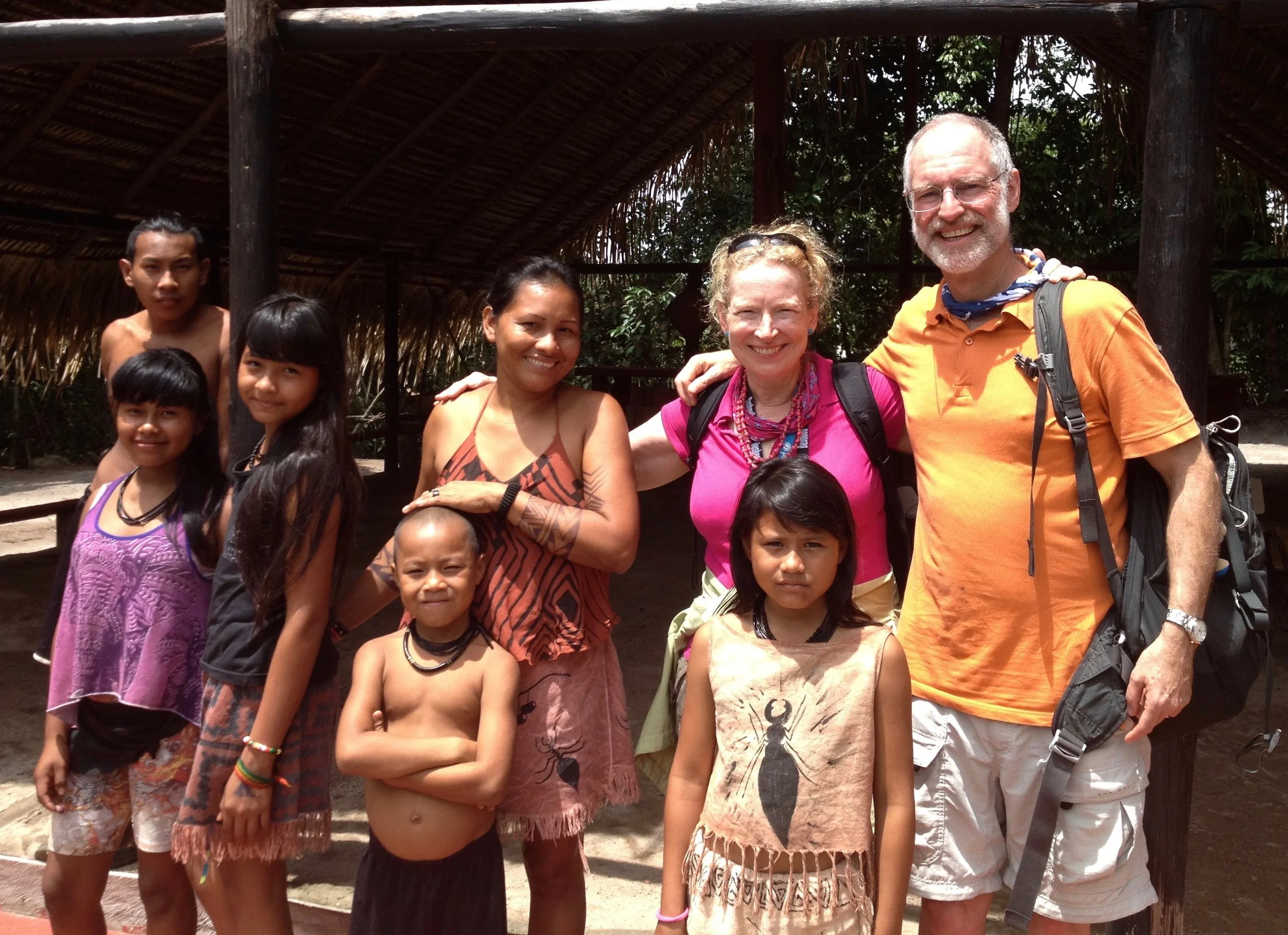 Visiting remote Amazonian village.