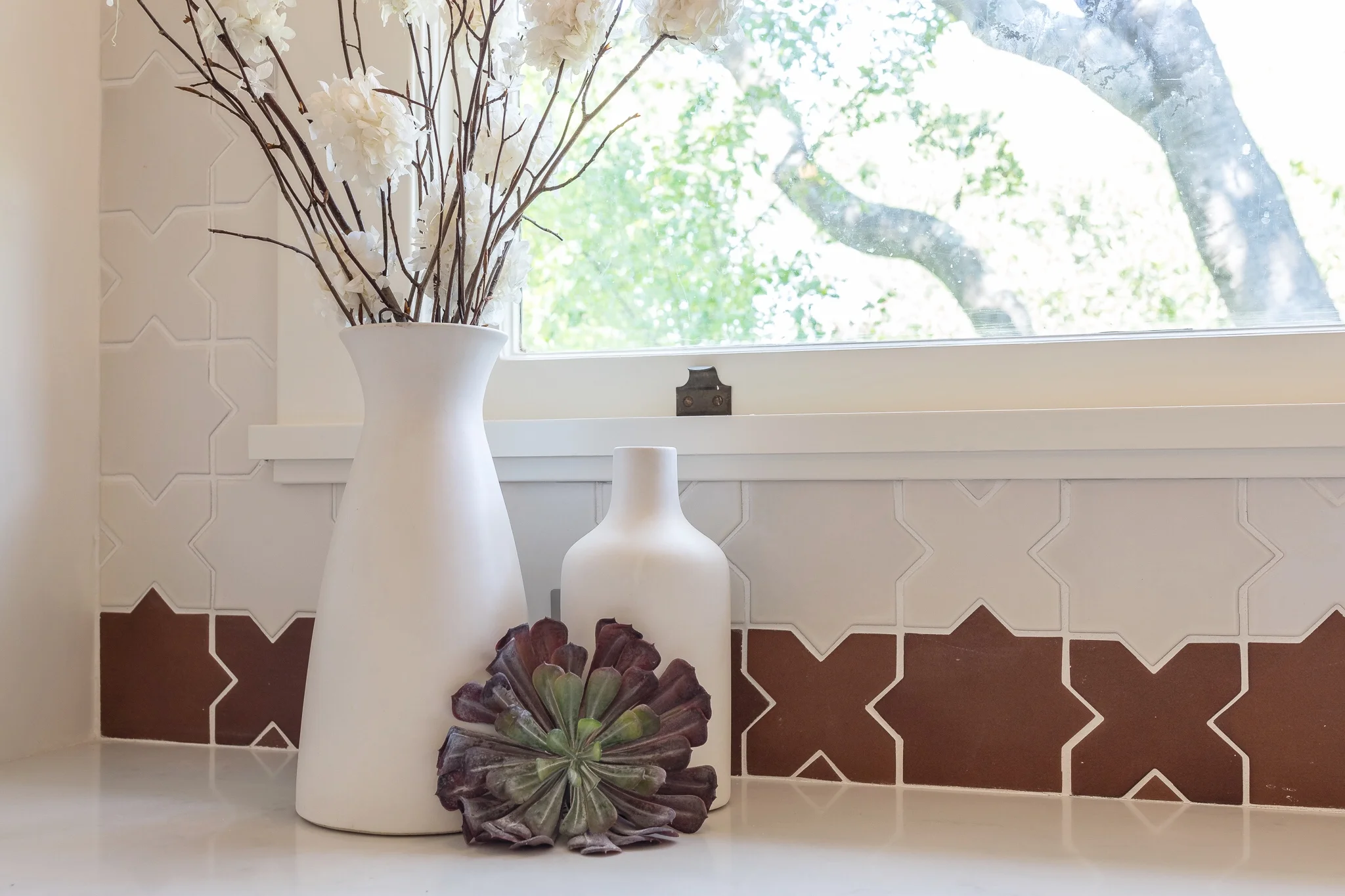 Kitchen renovation in Sausalito designed by Marin interior designer Studio SQUIRE featuring Moroccan Tile