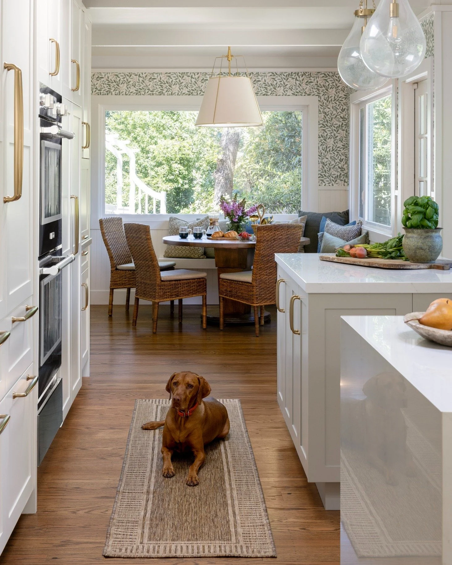 It is always a good sign when the homeowner&rsquo;s dog feels at home right away!
This pup understood the assignment and added the perfect lived-in touch to this kitchen photoshoot.

When we design homes, we makes sure to think about how it will func