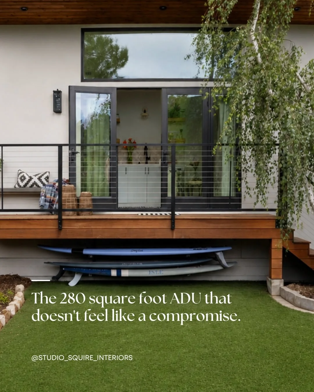 The 280 square foot ADU that doesn&rsquo;t feel like a compromise.

We treated this Marin County ADU the way we treat any room: figure out how people actually live in it, then design around that. Remote workers who needed a real workspace, real guest