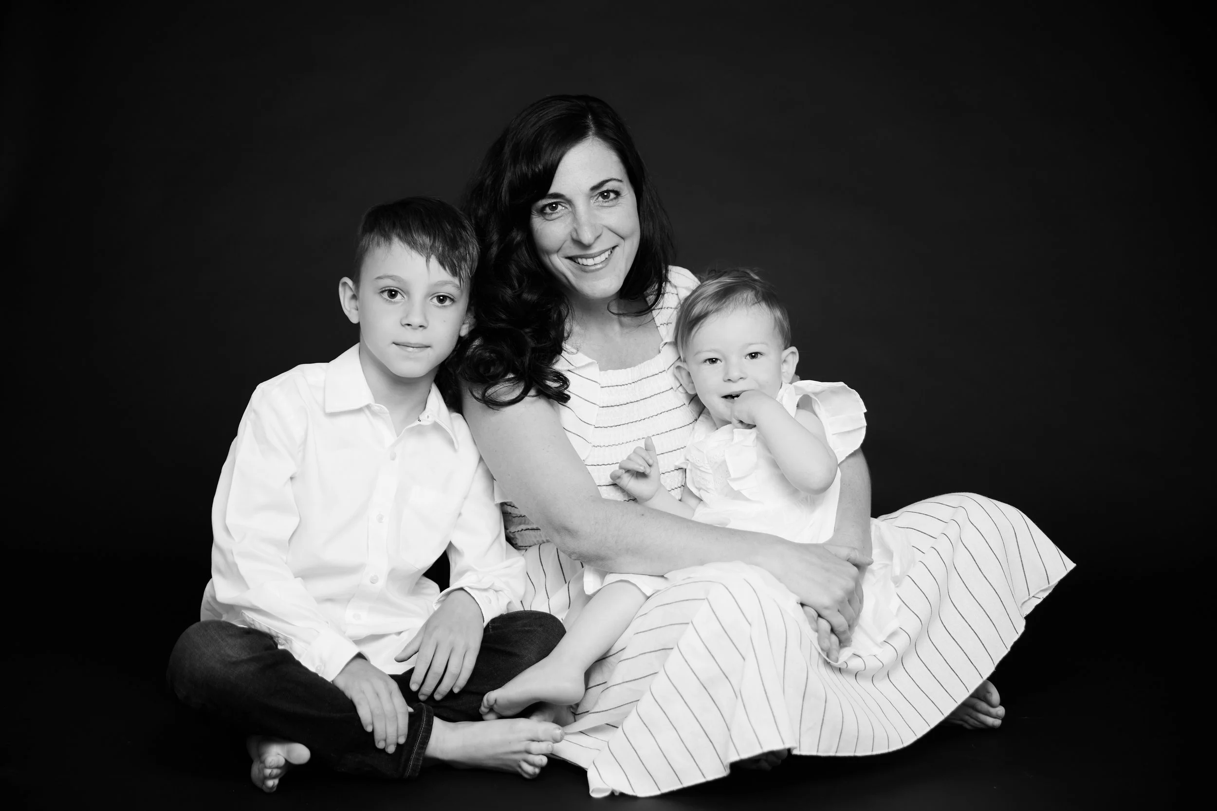 Marin interior designer, Michelle Squire, with her children in Marin County.