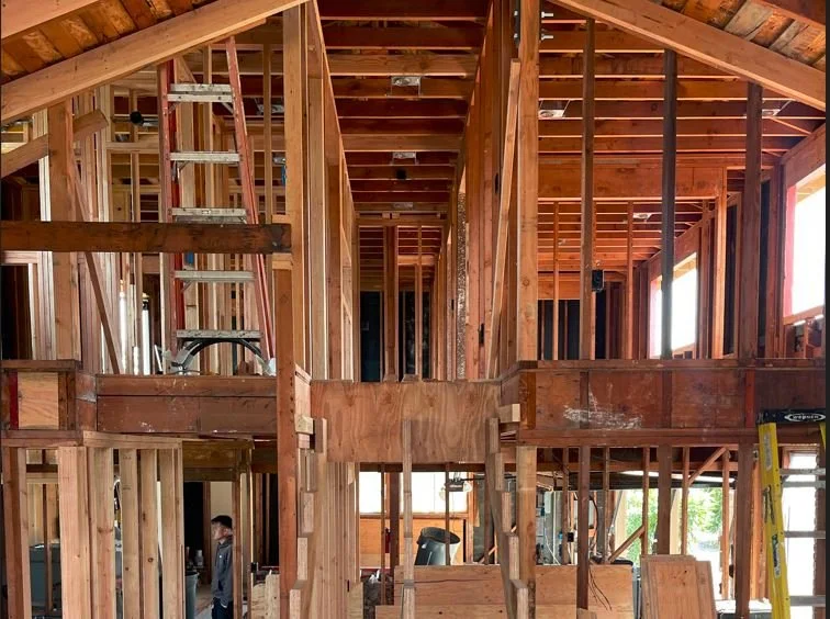 Whole home renovation in Tiburon designed by Marin interior designer Studio SQUIRE featuring project construction photo.