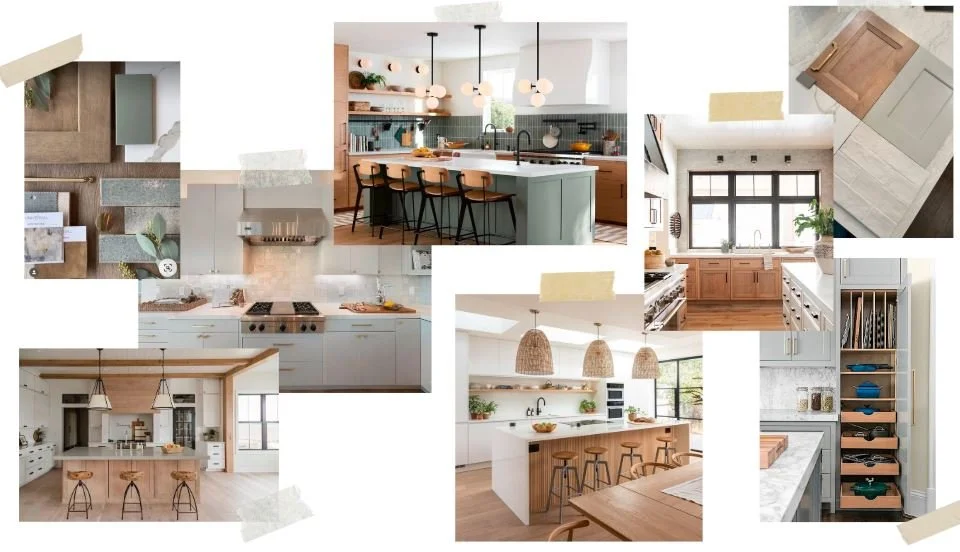 Whole home renovation in Tiburon designed by Marin interior designer Studio SQUIRE featuring project mood board.