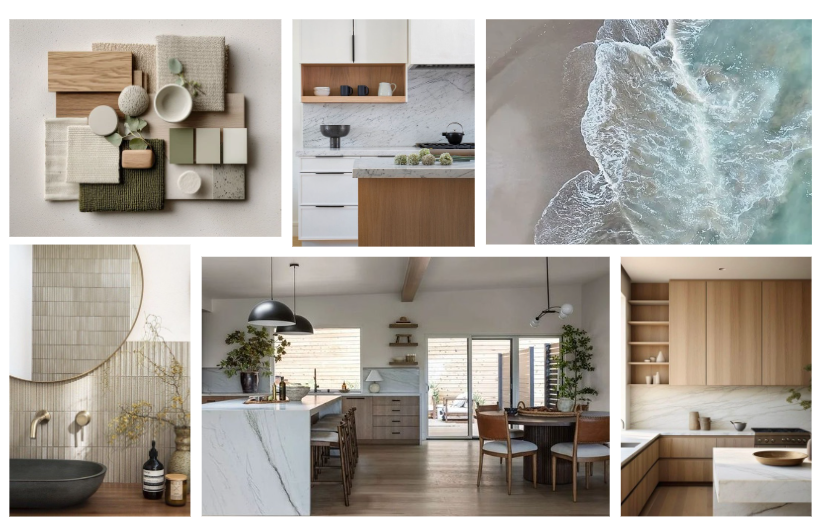 Home renovation in Corte Madera designed by Marin interior designer Studio SQUIRE featuring a inspiration board.