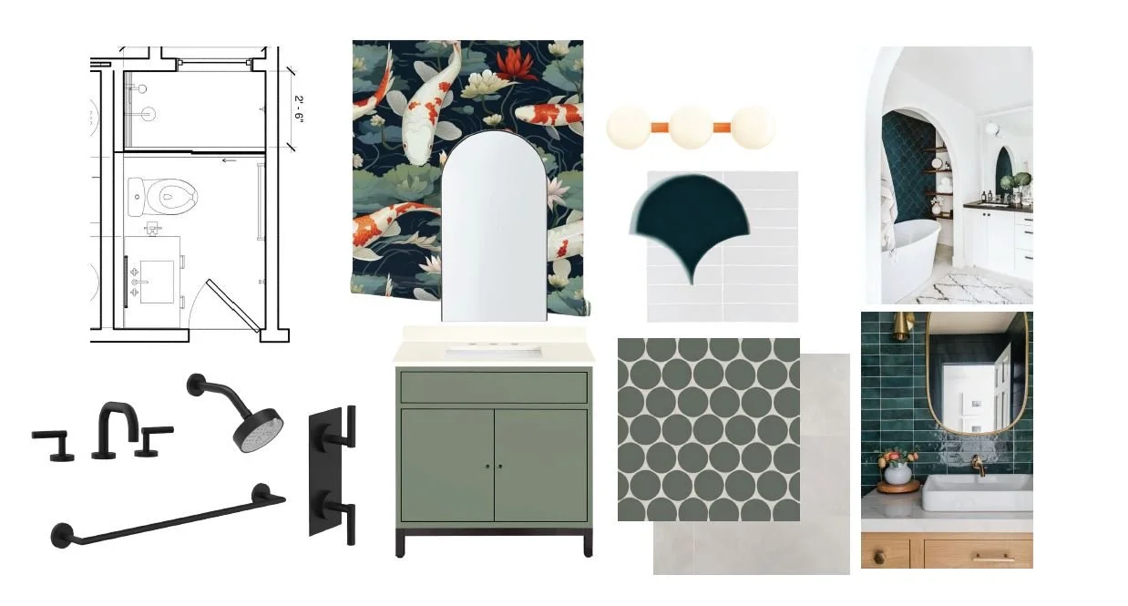 Studio SQUIRE | Marin and SF Bay Area Interior Design Firm | Larkspur Whole Home Renovation | Kids Bathroom Design and Inspiration | Koi Fish Bathroom Design