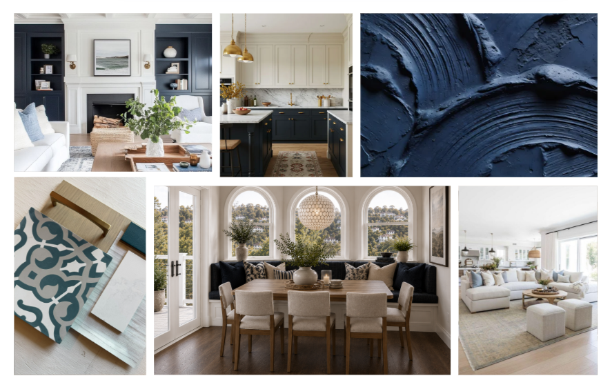 Inspiration Board for Corte Madera home renovation designed by Marin County interior designer Studio SQUIRE