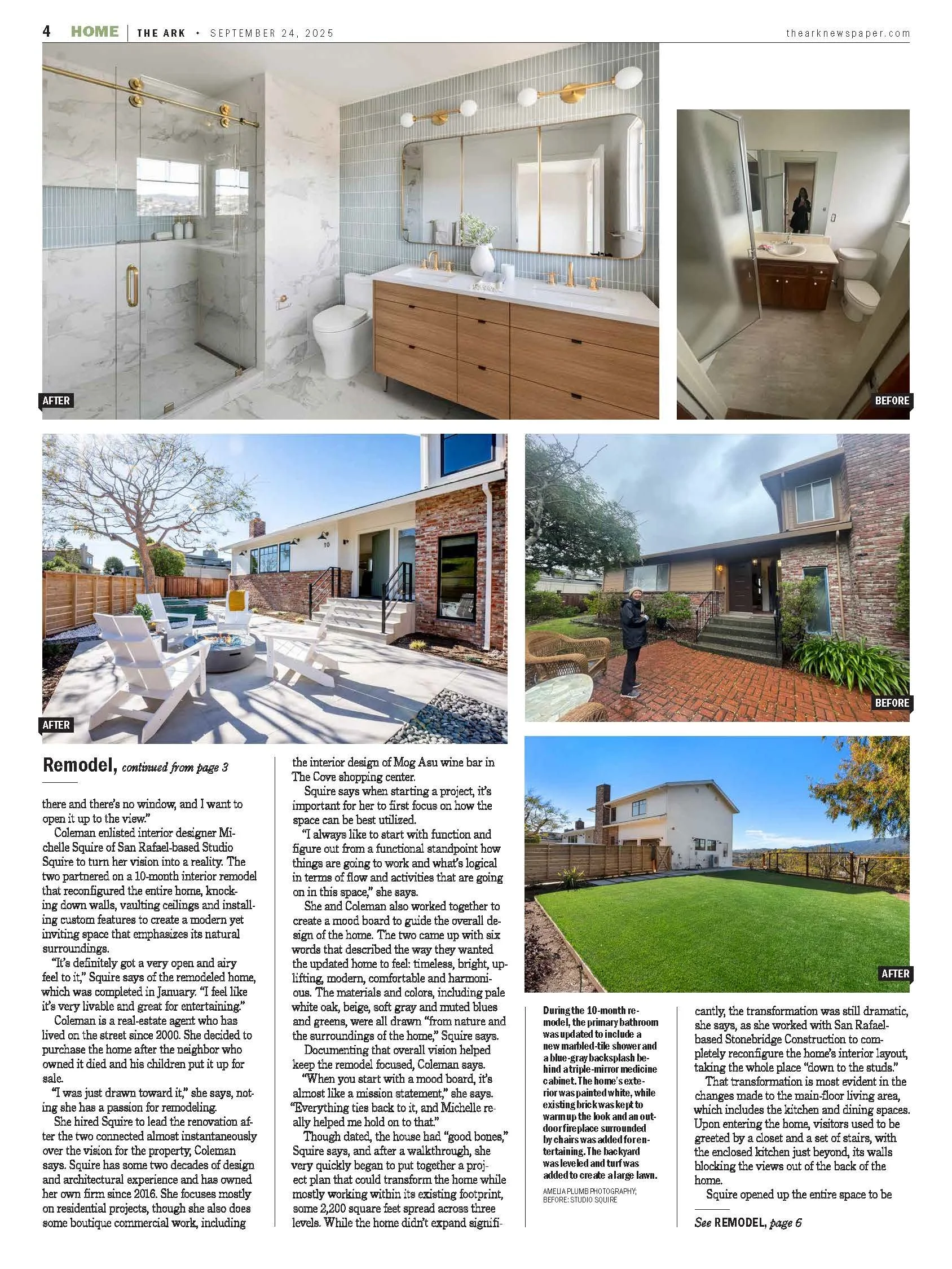 Studio Squire | SF Bay Area | Marin County | Belvedere-Tiburon | The Ark Newspaper | Cover Story | Special Home Section | Room to Breathe