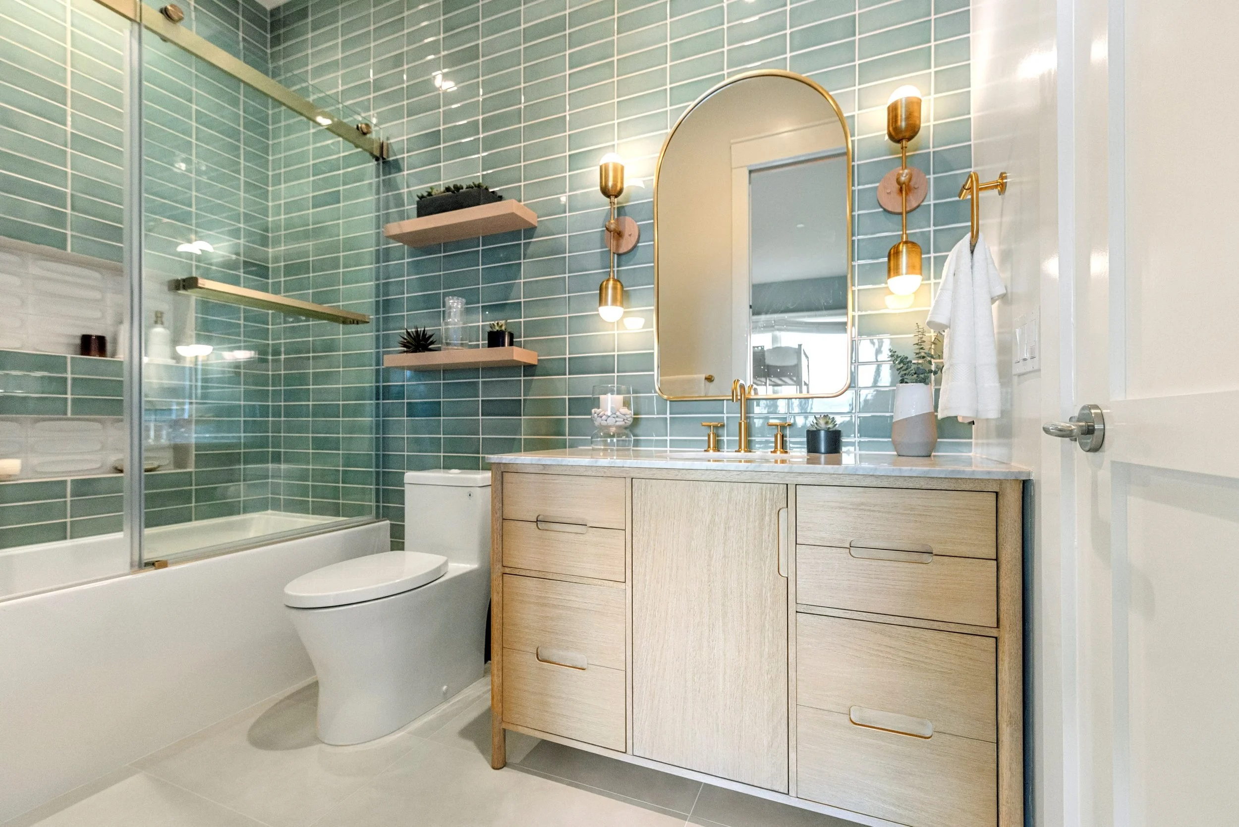 Studio SQUIRE | Marin County and SF Bay Area Interior Design Firm | Belvedere-Tiburon Project | Modern Spa Bathroom Design | Full View