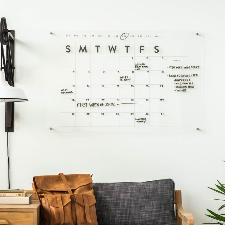 Studio SQUIRE | Interior Design | Marin and SF Bay Area | Acrylic Wall Calendar
