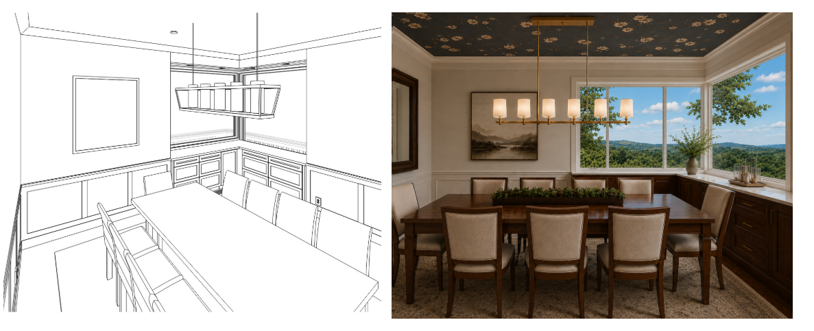 Dining renovation in Corte Madera perspective and inspiration image by Studio SQUIRE
