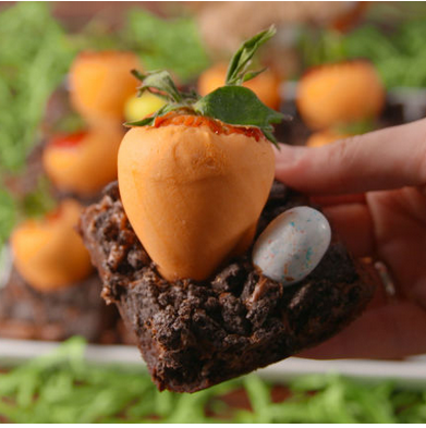 Is there anything cuter than a strawberry carrot patch?